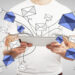 A person in a white t-shirt holds a tablet, with illustrated blue and white envelopes flying out, symbolizing how you can combine direct mail and digital touchpoints for better lead conversion when sending or receiving emails. | LESSINVEST