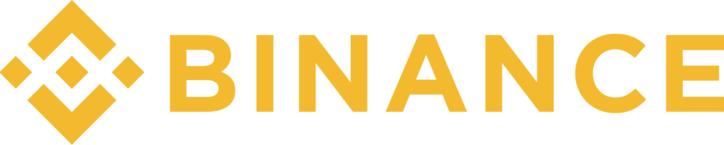 The image shows the yellow Binance logo, featuring a geometric diamond symbol to the left of the word "BINANCE" in bold, uppercase yellow letters on a light background. | LESSINVEST